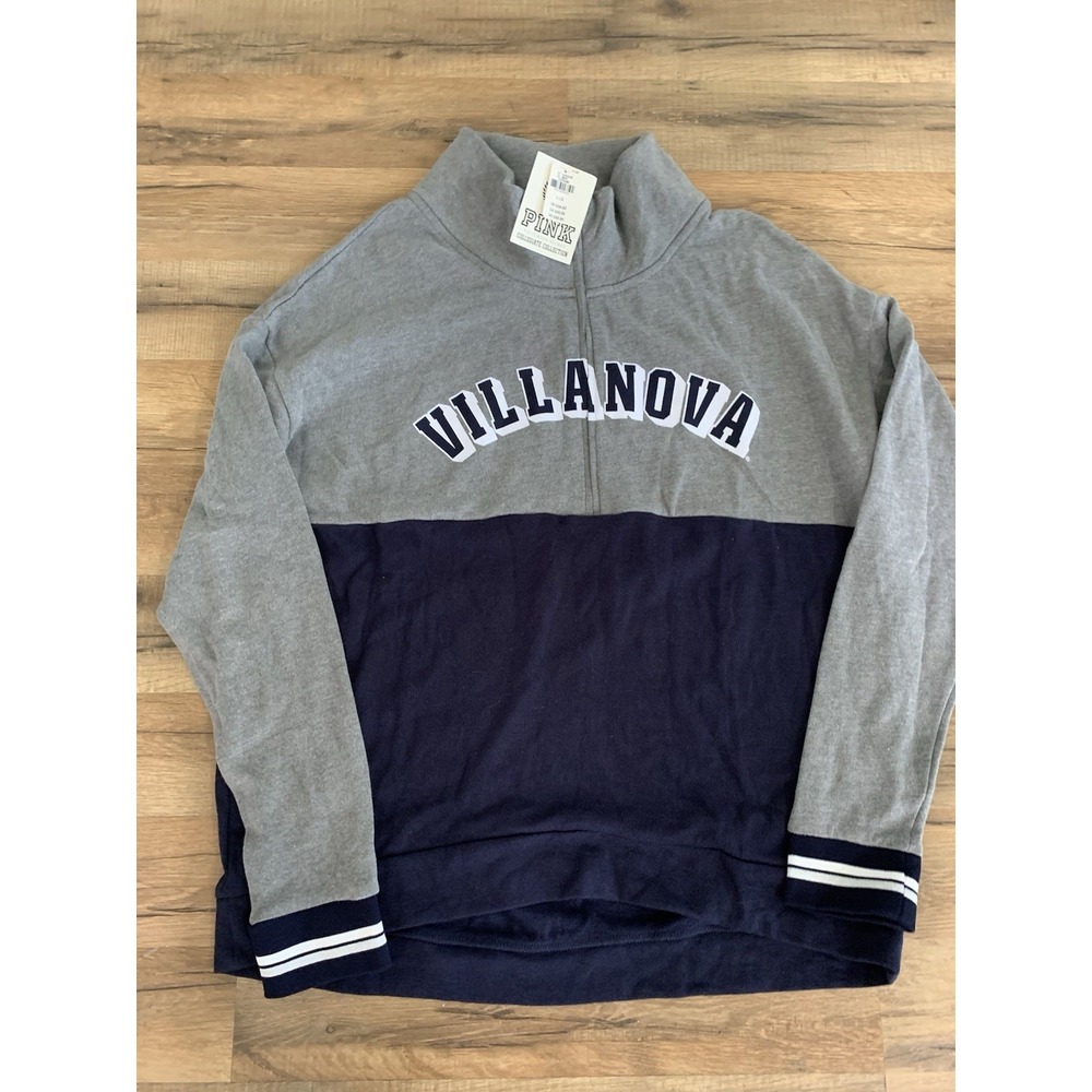 PINK VICTORIA'S SECRET COLLEGIATE COLLECTION Villanova 1/4 Zip Sweatshirt Large